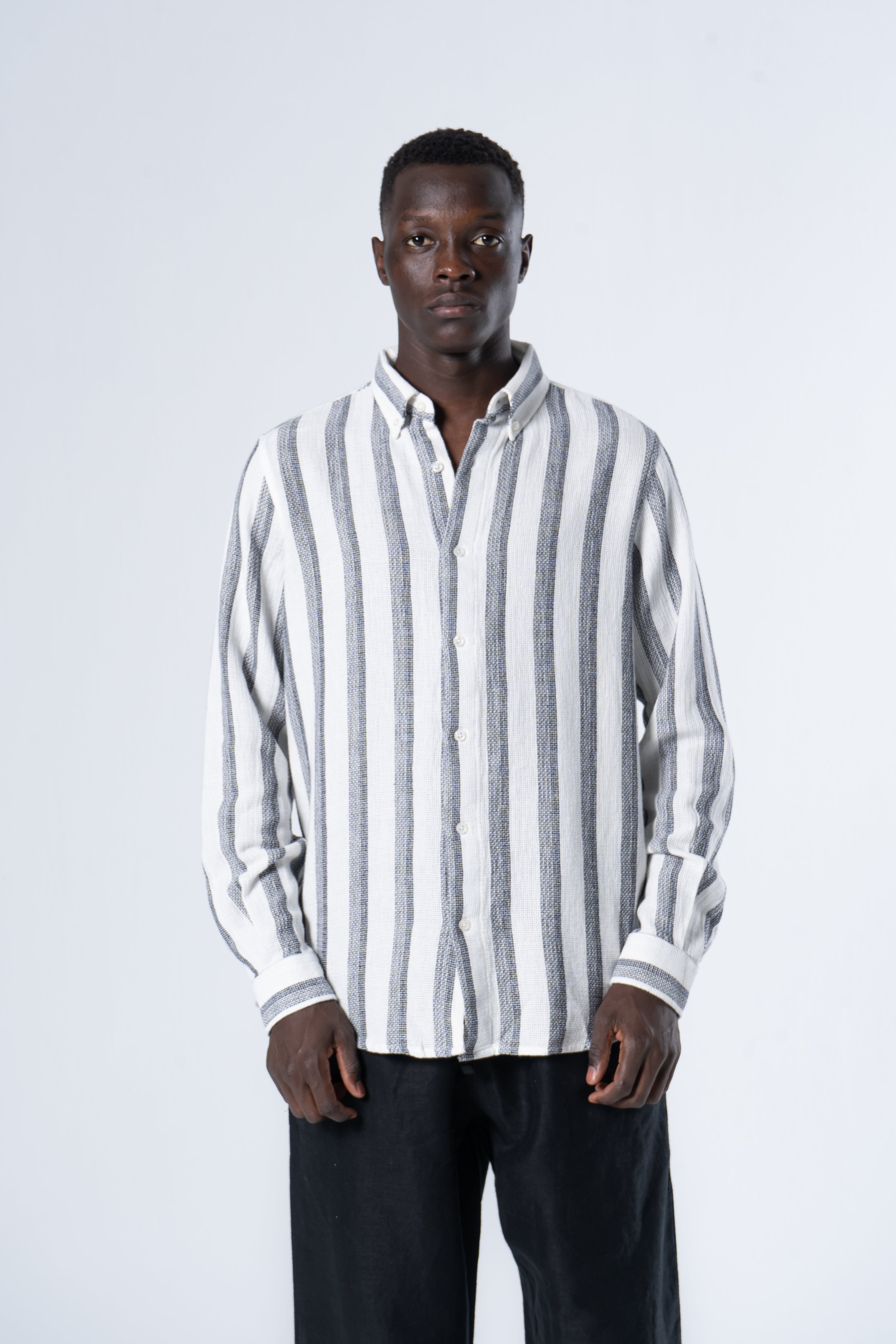 Waffle Stripped Long Sleeve shirt